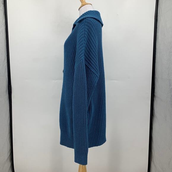 Free People Cardigan Womens M Medium Chunky Knit Swim Too Deep Button Up Sweater - Picture 3 of 12